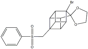 1-bromo-4-[(phenylsulfonyl)methyl]spiro(1,3-dioxolane-2,9'-pentacyclo[4.3.0.0~2,5~.0~3,8~.0~4,7~]nonane) 구조식 이미지