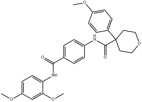 N-{4-[(2,4-dimethoxyanilino)carbonyl]phenyl}-4-(4-methoxyphenyl)tetrahydro-2H-pyran-4-carboxamide Structure