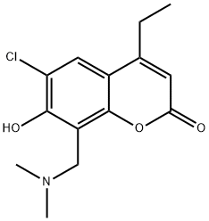 6-chloro-8-[(dimethylamino)methyl]-4-ethyl-7-hydroxy-2H-chromen-2-one 구조식 이미지