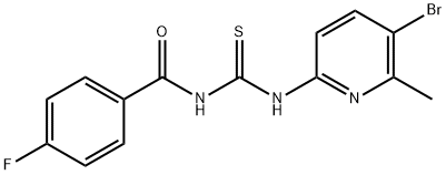 N-(5-bromo-6-methyl-2-pyridinyl)-N'-(4-fluorobenzoyl)thiourea 구조식 이미지