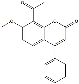 8-acetyl-7-methoxy-4-phenyl-2H-chromen-2-one 구조식 이미지