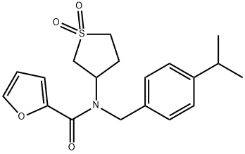N-(1,1-dioxidotetrahydro-3-thienyl)-N-(4-isopropylbenzyl)-2-furamide 구조식 이미지
