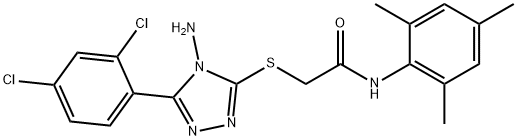 2-{[4-amino-5-(2,4-dichlorophenyl)-4H-1,2,4-triazol-3-yl]thio}-N-mesitylacetamide 구조식 이미지