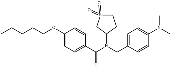 N-[4-(dimethylamino)benzyl]-N-(1,1-dioxidotetrahydro-3-thienyl)-4-(pentyloxy)benzamide Structure