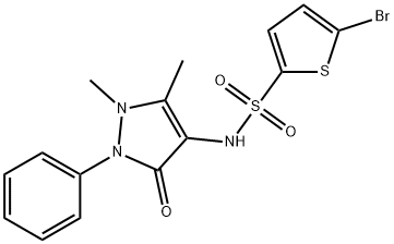 5-bromo-N-(1,5-dimethyl-3-oxo-2-phenyl-2,3-dihydro-1H-pyrazol-4-yl)-2-thiophenesulfonamide Structure