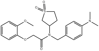 N-[4-(dimethylamino)benzyl]-N-(1,1-dioxidotetrahydro-3-thienyl)-2-(2-methoxyphenoxy)acetamide Structure