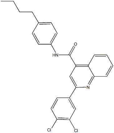 N-(4-butylphenyl)-2-(3,4-dichlorophenyl)-4-quinolinecarboxamide 구조식 이미지