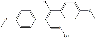 3-chloro-2,3-bis(4-methoxyphenyl)acrylaldehyde oxime Structure