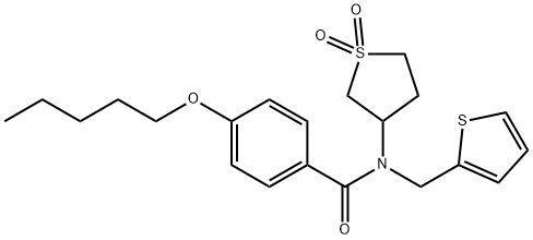 N-(1,1-dioxidotetrahydro-3-thienyl)-4-(pentyloxy)-N-(2-thienylmethyl)benzamide Structure