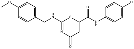 N-(4-chlorophenyl)-2-[(4-methoxybenzyl)amino]-4-oxo-5,6-dihydro-4H-1,3-thiazine-6-carboxamide 구조식 이미지