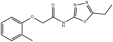 N-(5-ethyl-1,3,4-thiadiazol-2-yl)-2-(2-methylphenoxy)acetamide 구조식 이미지