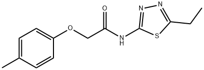 N-(5-ethyl-1,3,4-thiadiazol-2-yl)-2-(4-methylphenoxy)acetamide 구조식 이미지