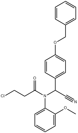N-[[4-(benzyloxy)phenyl](cyano)methyl]-3-chloro-N-(2-methoxyphenyl)propanamide Structure