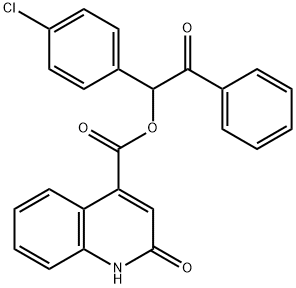 1-(4-chlorophenyl)-2-oxo-2-phenylethyl 2-hydroxy-4-quinolinecarboxylate Structure