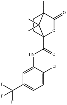 N-[2-chloro-5-(trifluoromethyl)phenyl]-4,7,7-trimethyl-3-oxo-2-oxabicyclo[2.2.1]heptane-1-carboxamide 구조식 이미지