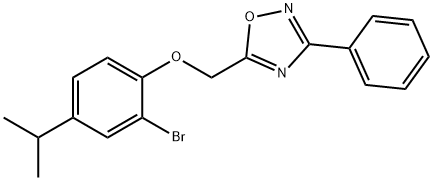2-bromo-4-isopropylphenyl (3-phenyl-1,2,4-oxadiazol-5-yl)methyl ether 구조식 이미지