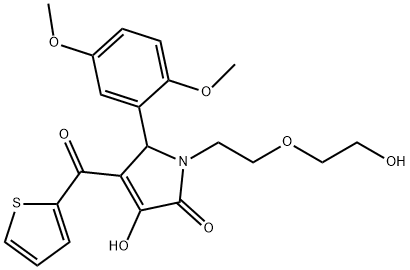 5-(2,5-dimethoxyphenyl)-3-hydroxy-1-[2-(2-hydroxyethoxy)ethyl]-4-(2-thienylcarbonyl)-1,5-dihydro-2H-pyrrol-2-one 구조식 이미지