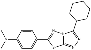 N-[4-(3-cyclohexyl[1,2,4]triazolo[3,4-b][1,3,4]thiadiazol-6-yl)phenyl]-N,N-dimethylamine 구조식 이미지