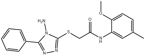 2-[(4-amino-5-phenyl-4H-1,2,4-triazol-3-yl)sulfanyl]-N-(2-methoxy-5-methylphenyl)acetamide 구조식 이미지