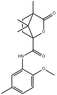 N-(2-methoxy-5-methylphenyl)-4,7,7-trimethyl-3-oxo-2-oxabicyclo[2.2.1]heptane-1-carboxamide 구조식 이미지