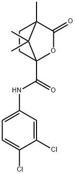 N-(3,4-dichlorophenyl)-4,7,7-trimethyl-3-oxo-2-oxabicyclo[2.2.1]heptane-1-carboxamide 구조식 이미지