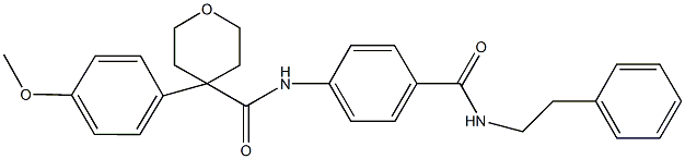 4-(4-methoxyphenyl)-N-(4-{[(2-phenylethyl)amino]carbonyl}phenyl)tetrahydro-2H-pyran-4-carboxamide 구조식 이미지