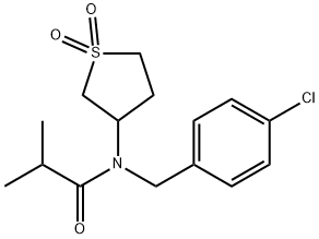 N-(4-chlorobenzyl)-N-(1,1-dioxidotetrahydro-3-thienyl)-2-methylpropanamide 구조식 이미지