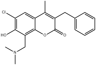 3-benzyl-6-chloro-8-[(dimethylamino)methyl]-7-hydroxy-4-methyl-2H-chromen-2-one 구조식 이미지