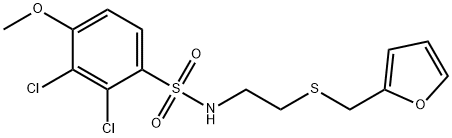 2,3-dichloro-N-{2-[(2-furylmethyl)sulfanyl]ethyl}-4-methoxybenzenesulfonamide 구조식 이미지