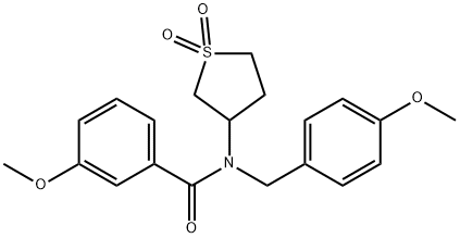 N-(1,1-dioxidotetrahydro-3-thienyl)-3-methoxy-N-(4-methoxybenzyl)benzamide Structure