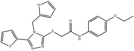 N-(4-ethoxyphenyl)-2-{[4-(2-furylmethyl)-5-(2-thienyl)-4H-1,2,4-triazol-3-yl]sulfanyl}acetamide 구조식 이미지