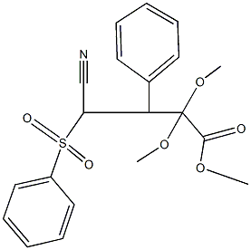 methyl 4-cyano-2,2-dimethoxy-3-phenyl-4-(phenylsulfonyl)butanoate Structure