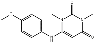 6-(4-methoxyanilino)-1,3-dimethyl-2,4(1H,3H)-pyrimidinedione Structure