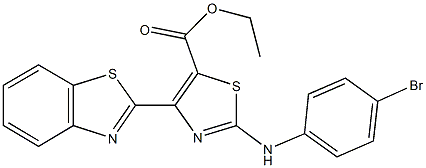ethyl 4-(1,3-benzothiazol-2-yl)-2-(4-bromoanilino)-1,3-thiazole-5-carboxylate Structure