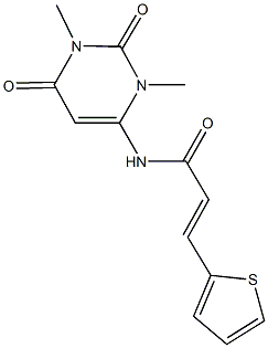 N-(1,3-dimethyl-2,6-dioxo-1,2,3,6-tetrahydro-4-pyrimidinyl)-3-(2-thienyl)acrylamide 구조식 이미지