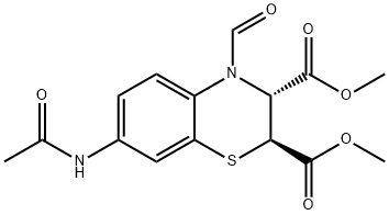 dimethyl 7-(acetylamino)-4-formyl-3,4-dihydro-2H-1,4-benzothiazine-2,3-dicarboxylate 구조식 이미지