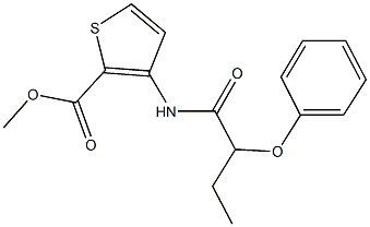 methyl 3-[(2-phenoxybutanoyl)amino]-2-thiophenecarboxylate Structure