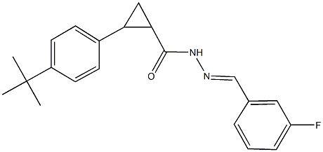 2-(4-tert-butylphenyl)-N'-(3-fluorobenzylidene)cyclopropanecarbohydrazide Structure