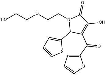 3-hydroxy-1-[2-(2-hydroxyethoxy)ethyl]-5-(2-thienyl)-4-(2-thienylcarbonyl)-1,5-dihydro-2H-pyrrol-2-one Structure