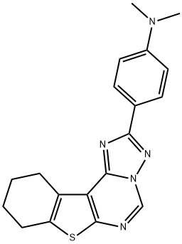 N,N-dimethyl-N-[4-(8,9,10,11-tetrahydro[1]benzothieno[3,2-e][1,2,4]triazolo[1,5-c]pyrimidin-2-yl)phenyl]amine 구조식 이미지