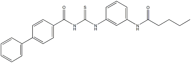 N-[3-({[([1,1'-biphenyl]-4-ylcarbonyl)amino]carbothioyl}amino)phenyl]pentanamide 구조식 이미지