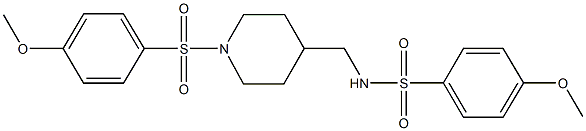 4-methoxy-N-({1-[(4-methoxyphenyl)sulfonyl]-4-piperidinyl}methyl)benzenesulfonamide 구조식 이미지