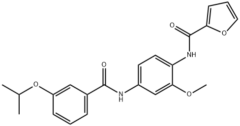 N-{4-[(3-isopropoxybenzoyl)amino]-2-methoxyphenyl}-2-furamide Structure