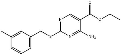 ethyl4-amino-2-[(3-methylbenzyl)thio]-5-pyrimidinecarboxylate 구조식 이미지