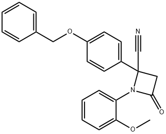 2-[4-(benzyloxy)phenyl]-1-(2-methoxyphenyl)-4-oxo-2-azetidinecarbonitrile Structure