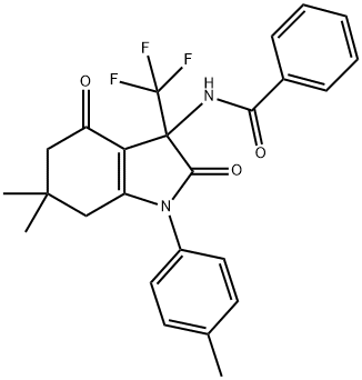 N-[6,6-dimethyl-1-(4-methylphenyl)-2,4-dioxo-3-(trifluoromethyl)-2,3,4,5,6,7-hexahydro-1H-indol-3-yl]benzamide Structure