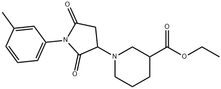 ethyl 1-[1-(3-methylphenyl)-2,5-dioxo-3-pyrrolidinyl]-3-piperidinecarboxylate Structure