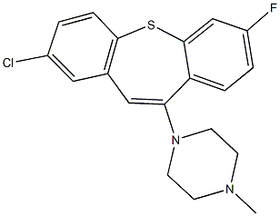 1-(2-chloro-7-fluorodibenzo[b,f]thiepin-10-yl)-4-methylpiperazine 구조식 이미지