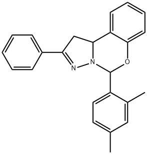5-(2,4-dimethylphenyl)-2-phenyl-1,10b-dihydropyrazolo[1,5-c][1,3]benzoxazine 구조식 이미지