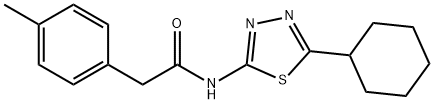 N-(5-cyclohexyl-1,3,4-thiadiazol-2-yl)-2-(4-methylphenyl)acetamide 구조식 이미지